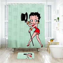 Betty Boop 09 Shower Curtain Bath Mat Bathroom Waterproof Decorative Bathtub - £18.49 GBP+
