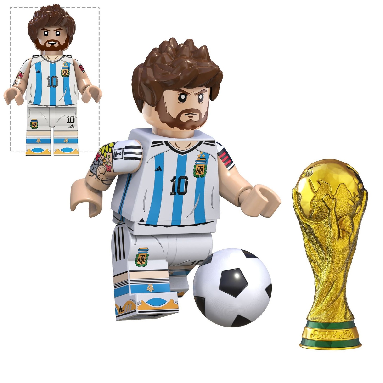 Lionel Messi Argentinian Football Player Lego Compatible Minifigure Bricks Toys
