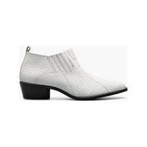 Stacy Adams Sandoval Cuban Heel Boot Croco print White 25666-100 image 2