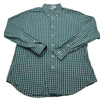 Brooks Brothers Shirt Mens L Green Blue Check Regent Office Work Dress Button Up - £14.76 GBP