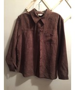 Studio Works Brown L/S Button Front Top Blouse Jacket Polyester Microfib... - £7.96 GBP