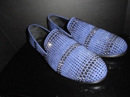Giuseppe Zanotti Blue Leather with Crystals Driving Shoes  Size 13 Made in Italy - £795.21 GBP