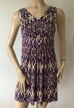 Ann Taylor LOFT Petites Purple &amp; Tan Ikat Printed Casual Sundress (Size XSP) - £11.95 GBP