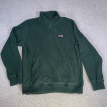 Guess Polar Fleece Jacket Forrest Green Medium 1/4 Zip Pullover Sweatshirt - £23.94 GBP