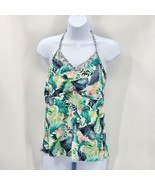 True Craft Green Blue Tankini Swimsuit Swimwear Halter Top Padded Bra Ba... - $30.00