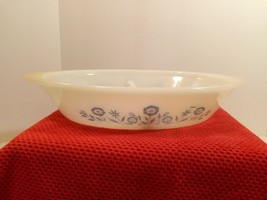 Vintage Jeannette Glasbake Oval Milk Glass Divided Dish Mid-Century Modern 60 s - £15.82 GBP