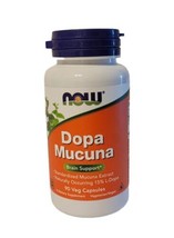NEW NOW Supplements DOPA Mucuna Standardized Extract Brain Support 90 vcap 12/25 - £14.23 GBP
