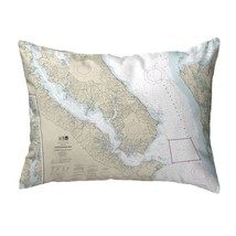 Betsy Drake Chesapeake Bay, MD Nautical Map Noncorded Indoor Outdoor Pillow - £42.63 GBP