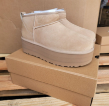 UGG Classic Ultra Mini Platform 1135092 Women&#39;s Fashion Boots Sand NIB - £102.46 GBP