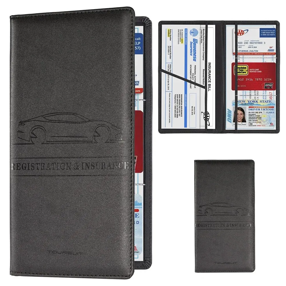 Wallet Men Passport Pu Covers Leather Black Auto Driver License Case - £10.96 GBP