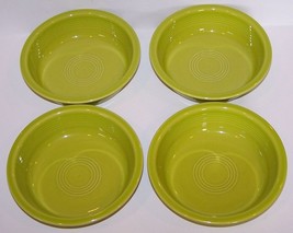 Set Of 4 Homer Laughlin Fiesta Fiestaware Lemon Grass 6 7/8&quot; SOUP/CEREAL Bowls - £38.29 GBP