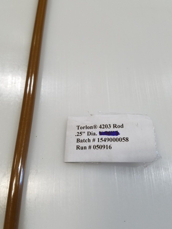 Torlon #4203 Natural Rod .25 or 1/4 inch diameter 48" long poll Item image 2