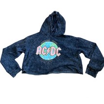 AC/DC Women&#39;s Boho Black Summer Tour 1979 Crop Hoodie Band Sweatshirt Sz Large - £11.64 GBP