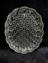 Vintage Hoya Crystal 9.5x12” Oval Serving Dish Tray Platter Cut Crystal fan EUC - £19.78 GBP