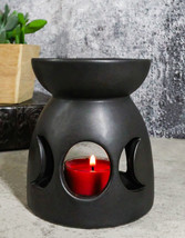 Black Wicca Triple Goddess Moons Ceramic Votive Candle Essential Oil Warmer - £15.41 GBP