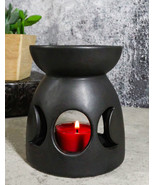 Black Wicca Triple Goddess Moons Ceramic Votive Candle Essential Oil Warmer - £15.28 GBP