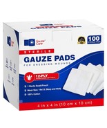 100pc Large Sterile Gauze Pads 4x4 Sterile for Wounds Bulk - 12ply Woven... - $24.43 CAD