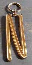 Large Gold Tone Letter N Keychain Keyring 3.5&#39;&#39; - $14.00