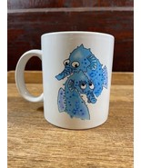 Coffee Mug Cup with Whimsical Blue Sea Horse Coffee Cup Pair of Durpy Se... - £9.22 GBP