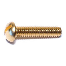 #12-24 x 1&quot; Brass Slotted Round Head Machine Screws (20 pcs.) - £11.96 GBP