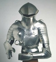 Medieval Warrior Horse Armor Suit Frog Mouthed Helmet With Steel Stand - £288.86 GBP