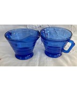 Vintage Hazel Atlas Modertone Sugar Bowl + Creamer Cobalt Blue USA - $282.06 MXN