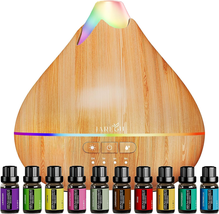Essential Oil Diffusers for Home with Top 10 Oil Diffuser Gift Sets, 550Ml Aroma - £30.56 GBP