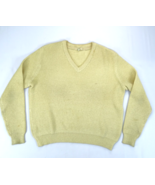 FLAWS** St John Santana Knit V-Neck Sweater Women&#39;s Size Small Beige Pul... - $18.95