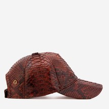 Boss Tan Python Leather Cap image 6
