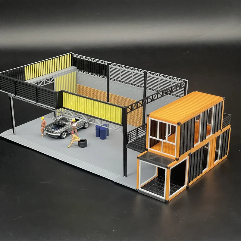  Complete-Se 1/64 Scale Model Car Repair Garage Dioramas Miniature Colle... - $71.37