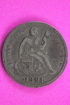 1891 P Seated Liberty Dime Exact Silver Coin In Pics Scarce Semi Key Dat... - £20.97 GBP