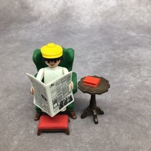 Playmobil Man Reading Newspaper in Den Chair- Victorian/Western - £9.96 GBP