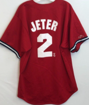 Derek Jeter #2 New York Yankees Vintage MLB Majestic White 90s Red Jersey L - £50.87 GBP