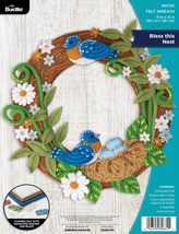Bucilla, Bless This Nest, Felt Applique Wreath Making Kit, Perfect for D... - £20.50 GBP