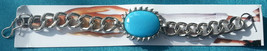 Salman Khan Movie Kick Style Stunning Steel Curb Chain Turquoise Bracelet X-MAS - £9.04 GBP