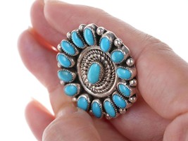Marie Bahe Navajo Sterling/Turquoise cluster ring - £257.19 GBP