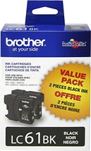 Brother Lc612Pks Lc61Bk 2 Pack Black Ink Cartridges - £48.64 GBP