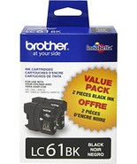 Brother Lc612Pks Lc61Bk 2 Pack Black Ink Cartridges - £48.76 GBP