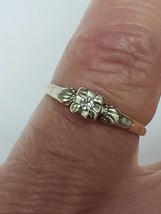 Victorian 14K  Yellow and White Gold Genuine Diamond  Ring, late 1800s - $555.00