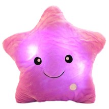 Twinkle Star Shaped Plush Pillow, Creative Led Night Light Glow Cushions Stuffed - £32.75 GBP