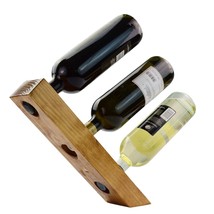 Wooden Wine Rack | Bottle Holder | Free Floating Standing | Natural Wood - £15.17 GBP+