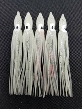 5pk |Ghost| Glowing White Trolling Skirts NAKED 5inch NIGHT Small Boat Fishing - £2.33 GBP