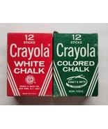 Vintage Binney &amp; Smith Crayola No. 816 Colored &amp; No. 320 White Chalk In ... - £15.63 GBP