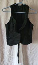 Miss Chievous Women Black Vest Size Small Dressy Casual Back Tie Button ... - $13.99
