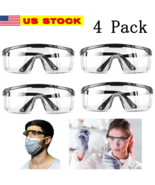 4 pcs Safety Goggles Glasses Anti Fog Lens Clear Chemical Work Lab Prote... - £13.17 GBP