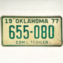 1977 United States Oklahoma Commercial Trailer License Plate 655-080 - £7.34 GBP