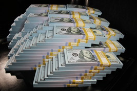 100$ Full Print Realistic 500000 Prop Money Dollar Bills Cash Fake Movie Replica - £204.95 GBP