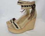 Zodiac Womens 7.5 Shoes BOHO Suede Leather Wedge Buckle Festival Sandals... - $29.69