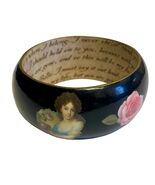 LENNY Jewelry Decoupage Bangle Bracelet Statement Artisan Handmade 1.50”... - $535.64 MXN