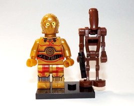 Building Toy C3PO Droid Star Wars Last Jedi with Brown Battledroid Minifigure Gi - £5.73 GBP